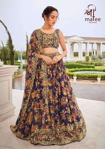 Lehenga Choli en faux georgette imprimé numérique, nouvelle collection, best-seller, tenue glamour pour femmes, prêt à porter - Product Image 4