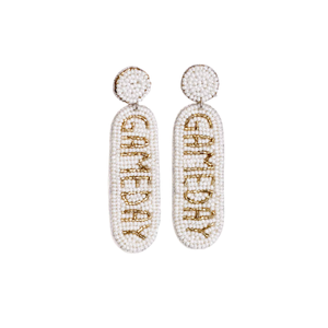 Gimeldy Beaded Drop <b>Earrings</b> <b>Red</b> Black Letter Design Women's Trendy Jewelry - Product Image 3