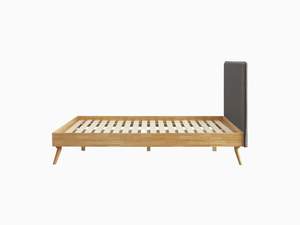 โครงเตียงไม้สักแท้ขนาดคิงไซส์ รุ่น Wapy Modern พร้อมหัวเตียงหุ้มเบาะ ตกแต่งด้วยไม้ธรรมชาติ สำหรับใช้ภายในห้องนอน - Product Image 6