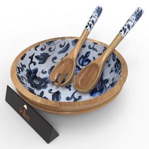 Tazón para servir de caramelo de madera hecho a mano esmaltado textura natural homeEsmaltado Tazón polaco Restaurante Tazón hecho a mano Venta al por mayor India - Product Image 3