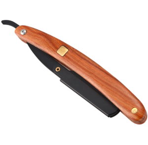 มีดโกนตัดผมใบมีดเดี่ยวเกรดอุตสาหกรรมด้ามจับไม้คุณภาพสูงทำจากสเตนเลสสตีล - Product Image 4