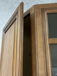 Enbl From Indonesia Modern Modular Solid Wood Cupboard Classic Style Lacquer Door Home Pantry Kitchen Cabinets High Quality