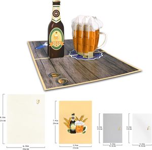 Tarjeta de Felicitación Creativa 3D con Diseño de Jarra de Cerveza para el Día del Padre, Tarjeta Pop-up 3D con Sobre y Nota - Product Image 5