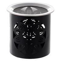 Venta caliente popular fragancia calentador latón metal mate negro hierro decorativo aromaterapia carbón quemador de incienso