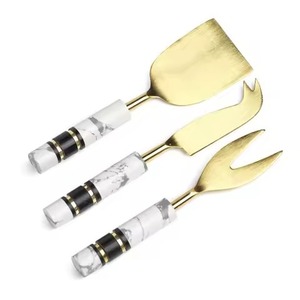 Ensemble de couteaux à fromage en acier inoxydable avec poignée en argent pour servir du fromage au petit-déjeuner - Product Image 2