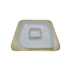 Bandeja de servicio de vajilla personalizable, fundición de metal de calidad estándar con asas y patas, centro de mesa ecológico a la venta - Product Image 6