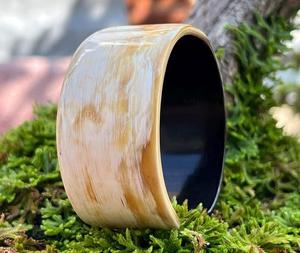 Bracelets de manchette en corne de buffle naturelle Bracelets larges en corne polie pour femmes Bijoux Boho Accessoires de mode - Product Image 3