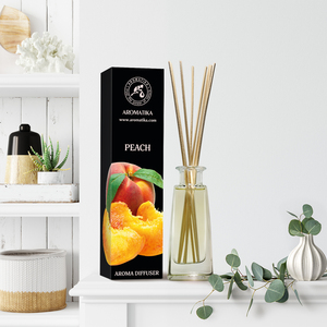 Diffuseur à bâtonnets Aromatika Pêche 100ml avec parfum délicat de velours, fragrance fruitée longue durée pour la pièce - Product Image 4