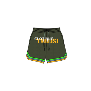 Pantalones cortos de malla de poliéster informales de verano personalizados para hombre, 5 pulgadas, entrepierna, cintura media, cierre elástico, bolsillos, sublimación/impresión DTG sólida - Product Image 5