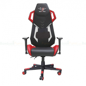 Chaise de jeu pivotante GC07 Premium rouge, élégante, réglable en hauteur, extensible, en cuir PU durable, en métal, pour la maison et le bureau - Product Image 1