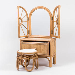 Coiffeuse d'angle en rotin écologique Nouveau design Tables de maquillage pour enfants pour chambre d'enfants - Product Image 4