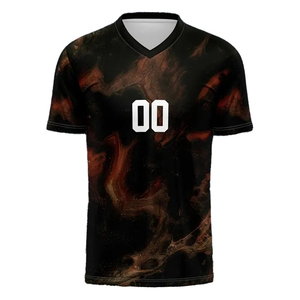 Maillot de football respirant en polyester 100% imprimé par sublimation personnalisée pour les sports d'été pour les vêtements de sport d'équipe - Product Image 1