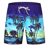 Ventes chaudes, couleur personnalisée, 1 pièce, imprimé uni, teinture unie, 100% polyester, anti-UV, maillots de bain de plage pour hommes