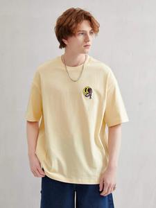 Camiseta Casual de Cuello Redondo para Hombre, Venta al Por Mayor de Fábrica, Tejido de Poliéster y Algodón, Manga Corta, Básica - Product Image 4