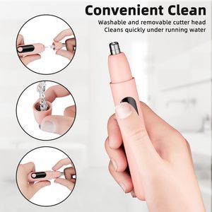 Tondeuse portable rechargeable sans fil pour nez, oreilles et sourcils, double lame, en plastique, pour hommes et femmes, usage domestique et en camping-car - Product Image 4