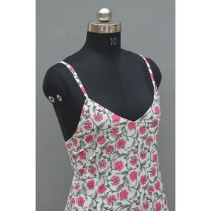 Vestido corto de algodón 100% con cuello en V para mujer, estampado de bloque de mano, Elegante ropa de fiesta Floral, talla grande 6XL, tela lavable de brazo largo - Product Image 4