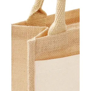 Borse Shopper Promozionali Sostenibili in Cotone e Juta con Tasche per Merchandising - Product Image 4