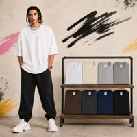 T-shirt uni en pur coton épais 275G pour homme, nouvelle collection Printemps/Été 2026, coupe ample et carrée à manches courtes