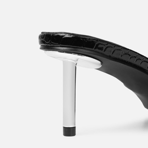 <span class=keywords><strong>Mules</strong></span> tendance en métal à talon bas et fin pour <span class=keywords><strong>femme</strong></span> – Collection été en promotion - Product Image 4