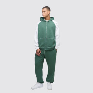 Survêtement personnalisé avec logo, fermeture éclair, entraînement, vêtements décontractés pour hommes, polyester et coton, vêtements de sport, taille standard pour adultes - Product Image 4