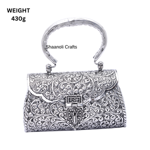 Monedero de embrague de latón de Metal oxidado plateado hecho a mano multiusos con bolso de mano metálico para embragues de noche de fiesta de boda - Product Image 3