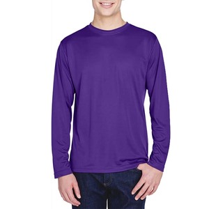 Camiseta de manga larga con logotipo estampado personalizado del fabricante Camiseta de cuello redondo de algodón en blanco para hombres - Product Image 3