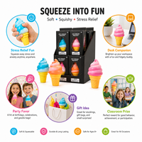 Juguete Sensorial Antiestrés Personalizado con Aroma a Cono de Helado, Juguete Blandito Elástico de Ascenso Lento con Caja Expositora para Mostrador