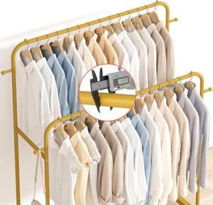 Perchero Metálico Resistente con Rieles Dobles |   Perchero Portátil con Ruedas para el Hogar, Oficina y Tiendas - Product Image 3