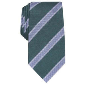 Cravatta Classica da Uomo Tasso Elba in Seta Verde con Motivo Jacquard a Pois e Righe, in Cotone, Lana e Poliestere, Taglia Unica, Confezione Regalo - Product Image 1