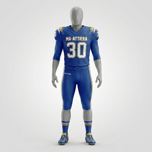 Uniforme de Fútbol Americano Personalizado Azul Rey, Pantalones Acolchados, Número 30, Ropa Deportiva de Alto Rendimiento, Fabricación al por Mayor OEM ODM - Product Image 1