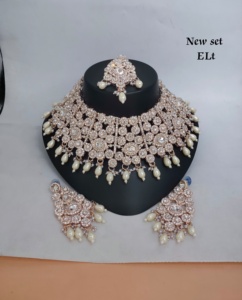 Ensemble de bijoux plaqué or kundan traditionnel indien et ensemble de collier en cuivre pour femmes et filles accessoires indiens bijoux femmes - Product Image 2