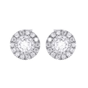 Simple Elegance 1.00Ct Moissanite Cluster Boucles d'oreilles en argent sterling Vente en gros OEM - Product Image 2