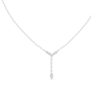 0.31 CT Lab-Created VVS-VS EF Diamond <b>Necklace</b> Y-Shape Pendant 18KT, 14KT, Rose, Yellow, White Gold - Product Image 1