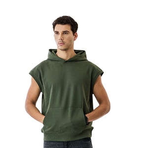 Sudadera sin mangas para hombre, de algodón y forro polar, suave y transpirable, para entrenamiento, culturismo, fitness, estilo urbano, personalizada OEM - Product Image 2