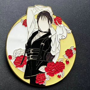 Badge personnalisé <span class=keywords><strong>Sexy</strong></span> fille dame métal noir faire paillettes épingles en émail dur - Product Image 5