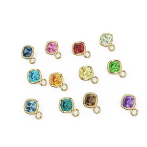 จี้ทองคำแท้ 14k สีเหลืองทองประดับด้วยอะความารีนบลูควอตซ์ ทำด้วยมือ สำหรับทำเครื่องประดับเดือนมีนาคม - Product Image 1