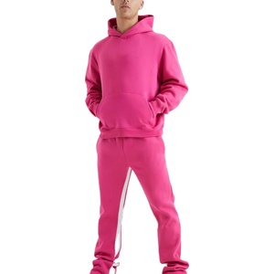 Conjunto de Sudadera y Pantalones Jogger Acampanados de Diseño Personalizado para Hombre, con Estampado Puff, Lavado Ácido, Estilo Holgado y Oversize - Product Image 1