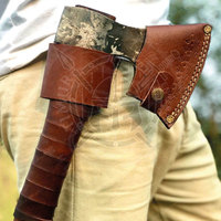 Neu eingetroffen: Industrielle Campingwerkzeuge – Hochwertige Stahlklinge, Tomahawk-Beil mit individuell umwickeltem Ledergriff aus Eschenholz