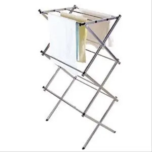 Luxo Roupa Lavanderia Rack Airer Luxo 24M Hanger Folding Secagem Secador De Roupa Stand Com Qualidade Metal Floor Stand