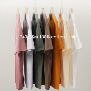 Vente en gros de t-shirts oversize 100% coton avec impression personnalisée, manches courtes, col rond, motif uni, 220 à 260 grammes, design de t-shirts vierges - Product Image 2