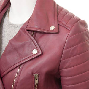 Chaqueta de Cuero para Mujer, Diseño Delgado y Sencillo, Personalizable, Ropa Casual de Invierno, Chaquetas de Cuero Teñidas al por Mayor - Product Image 3