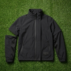 Veste utilitaire noire pour homme, col montant, fermeture éclair, coupe-vent léger, vêtement de sport fonctionnel pour l'extérieur - Product Image 6