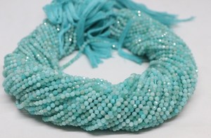 Exportador indio de cuentas facetadas naturales de amazonita Rondelle para la fabricación de joyas disponibles a precios al por mayor cuentas naturales - Product Image 2