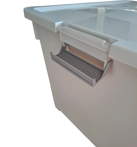 Boîte de rangement en plastique XL avec couvercle et porte latérale - 58x41x36cm Gris - Product Image 3