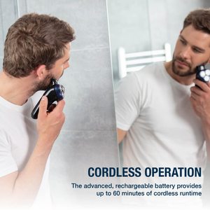 Afeitadora Eléctrica Inalámbrica de Triple Cabezal para Hombre con Recortador de Barba de Precisión, Afeitadora Rotatoria Lavable, Resistente al Agua IPX7 - Product Image 5