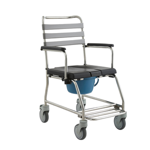 BESCO Commode en acier réglable Toilette pour personnes âgées et handicapées Équipement de sécurité pour salle de bain - Product Image 1