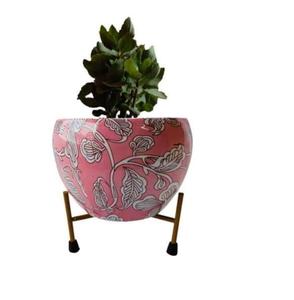 Jardinière en métal blanc avec bordure dorée, décoration d'hôtel de luxe, décoration de la maison, décoration de jardin d'hôtel - Product Image 3