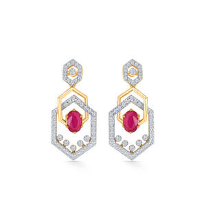 Hexad Gold & Diamant Tropfen-Ohrringe für Damen - Product Image 2