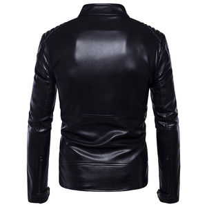 Veste en cuir de course de moto/moto de haute qualité sur mesure en gros, fermeture éclair, col montant, veste de conduite avec poche latérale - Product Image 4