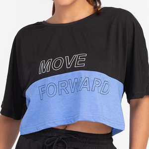 Top moda verano Mujer Crop Top ropa conjunto cuello redondo manga corta Mujer Crop Top - Product Image 1